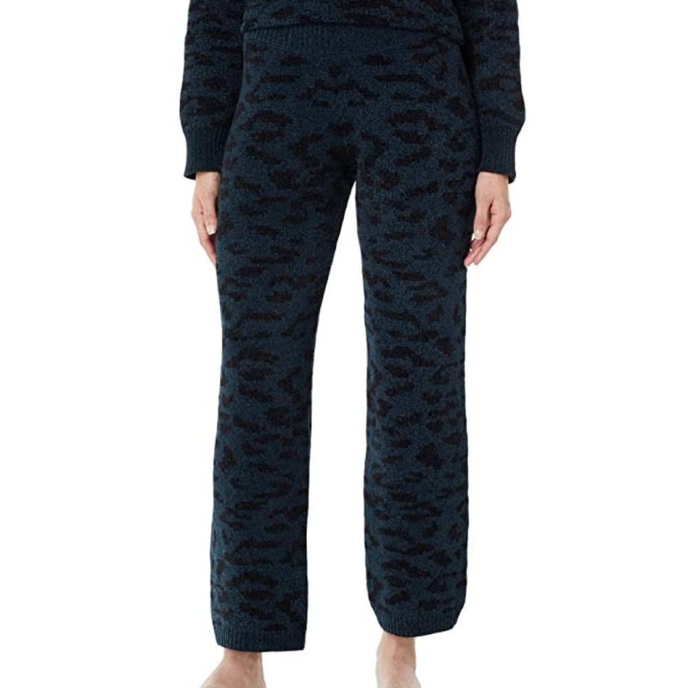 PJ Salvage Royal Socialite Lounge Pajama Pant sz XL Chenille Blue Leopard RZROP1